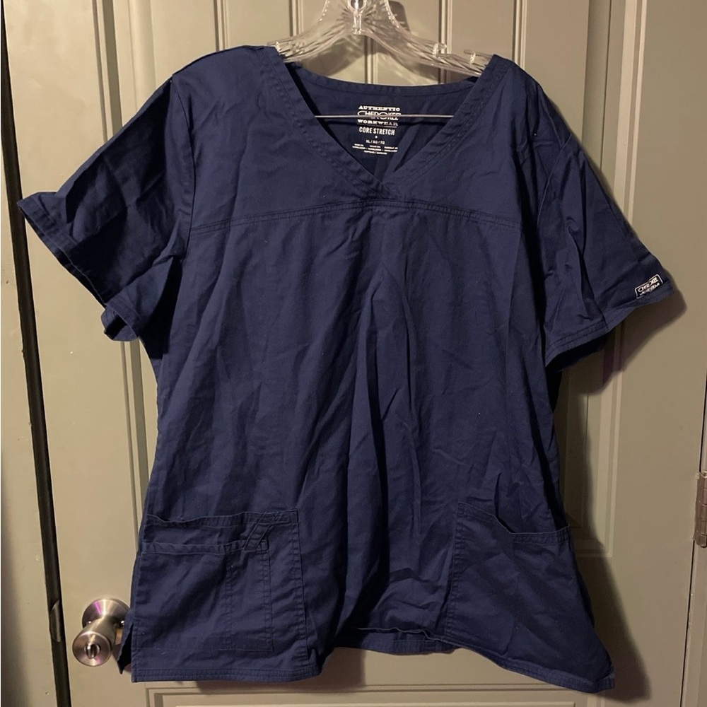Cherokee Navy Blue Short Sleeve Top